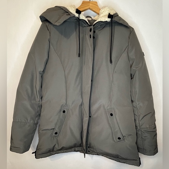 Sam Edelman Gray Puffer Jacket with Hood and Insulation like new women’s size M - Picture 1 of 7